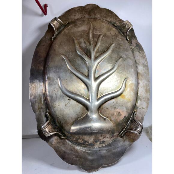 1847 Rogers Bros. Ambassador Silhouette Tree of Life Meat Platter. - Picture 5 of 7